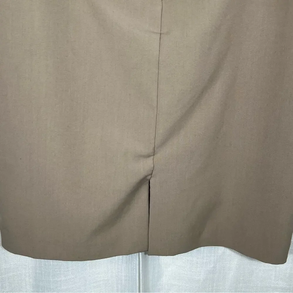 Ellen Tracy Classic Tan Pencil Skirt Size 12